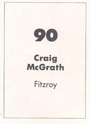 1990 Select AFL Stickers #90 Craig McGrath Back